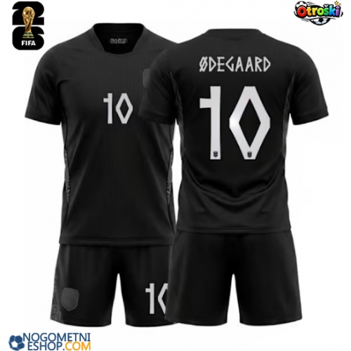 Otroški Nogometni dresi Norveška Martin Odegaard #10 Gostujoči SP 2026 Kratek Rokav (+ Kratke hlače)